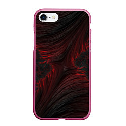 Чехол iPhone 7/8 матовый Бордовые разводы, цвет: 3D-малиновый