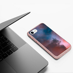 Чехол iPhone 7/8 матовый Сплетение двух космических сияний, цвет: 3D-светло-розовый — фото 2