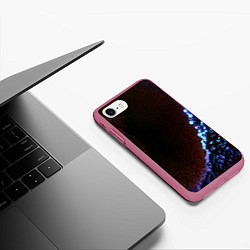 Чехол iPhone 7/8 матовый Неоновый абстрактный свет, цвет: 3D-малиновый — фото 2