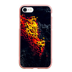 Чехол iPhone 7/8 матовый Огненные кубы клетка, цвет: 3D-светло-розовый