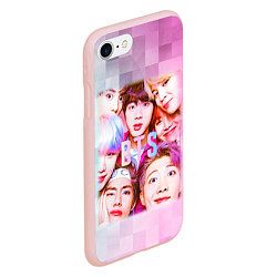 Чехол iPhone 7/8 матовый BTS K-pop, цвет: 3D-светло-розовый — фото 2