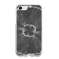 Чехол iPhone 7/8 матовый Серый круг тай-дай, цвет: 3D-белый