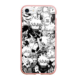 Чехол iPhone 7/8 матовый Кацуки Бакуго - Моя геройская академия, цвет: 3D-светло-розовый