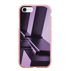 Чехол iPhone 7/8 матовый Фиолетовая геометрия, цвет: 3D-светло-розовый