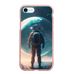 Чехол iPhone 7/8 матовый Космонавт без головы на другой планете, цвет: 3D-светло-розовый