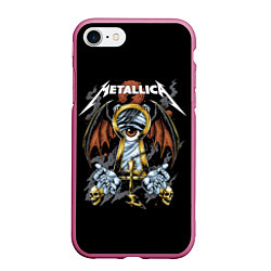 Чехол iPhone 7/8 матовый Металлика - Metallica, цвет: 3D-малиновый