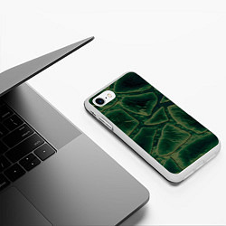 Чехол iPhone 7/8 матовый Малахитовые камни, цвет: 3D-белый — фото 2