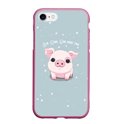 Чехол iPhone 7/8 матовый Пухля - Say Oink one more time, цвет: 3D-малиновый