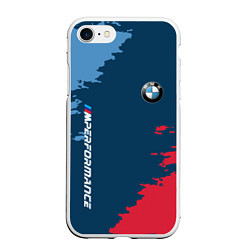 Чехол iPhone 7/8 матовый BMW m performance grunge, цвет: 3D-белый