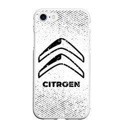 Чехол iPhone 7/8 матовый Citroen с потертостями на светлом фоне, цвет: 3D-белый