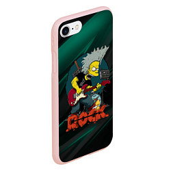 Чехол iPhone 7/8 матовый Rock music Simpsons, цвет: 3D-светло-розовый — фото 2