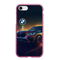 Чехол iPhone 7/8 матовый BMW midjourney, цвет: 3D-малиновый