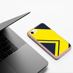Чехол iPhone 7/8 матовый Жёлтые стрелки, цвет: 3D-светло-розовый — фото 2