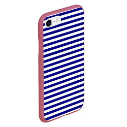 Чехол iPhone 7/8 матовый Тельняшка синяя ВМФ, цвет: 3D-малиновый — фото 2