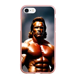 Чехол iPhone 7/8 матовый Арнольд Шварценеггер железный арни, цвет: 3D-светло-розовый