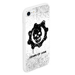 Чехол iPhone 7/8 матовый Gears of War с потертостями на светлом фоне, цвет: 3D-белый — фото 2