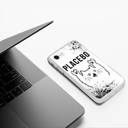 Чехол iPhone 7/8 матовый Placebo рок кот на светлом фоне, цвет: 3D-белый — фото 2