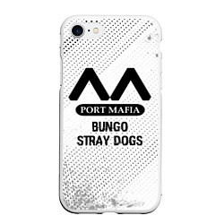 Чехол iPhone 7/8 матовый Bungo Stray Dogs glitch на светлом фоне, цвет: 3D-белый