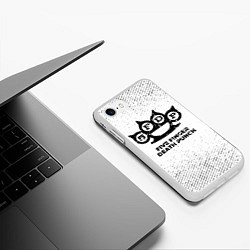 Чехол iPhone 7/8 матовый Five Finger Death Punch с потертостями на светлом, цвет: 3D-белый — фото 2