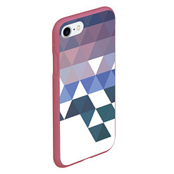 Чехол iPhone 7/8 матовый Абстрактные разноцветные треугольники в паттерне, цвет: 3D-малиновый — фото 2