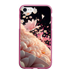 Чехол iPhone 7/8 матовый Множество розовых цветов, цвет: 3D-малиновый