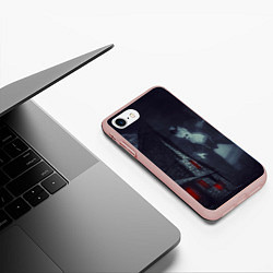 Чехол iPhone 7/8 матовый Жуткий старый дом с женщиной призраком, цвет: 3D-светло-розовый — фото 2