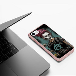 Чехол iPhone 7/8 матовый Девушка анархистка, цвет: 3D-светло-розовый — фото 2