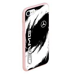 Чехол iPhone 7/8 матовый Mercedes benz - white color, цвет: 3D-светло-розовый — фото 2