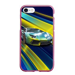 Чехол iPhone 7/8 матовый Суперкар Lamborghini Reventon, цвет: 3D-малиновый