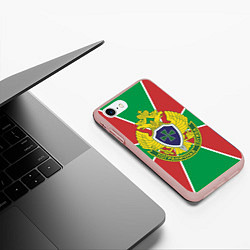Чехол iPhone 7/8 матовый Пограничная служба - герб ПВ, цвет: 3D-светло-розовый — фото 2