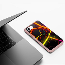 Чехол iPhone 7/8 матовый Неоновые трубки, цвет: 3D-светло-розовый — фото 2