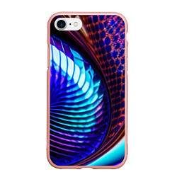 Чехол iPhone 7/8 матовый Неоновый водоворот, цвет: 3D-светло-розовый
