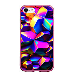 Чехол iPhone 7/8 матовый Бензиновые неоновые кристаллы, цвет: 3D-малиновый