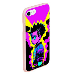 Чехол iPhone 7/8 матовый Неоновый Барт Симпсон - поп-арт, цвет: 3D-светло-розовый — фото 2