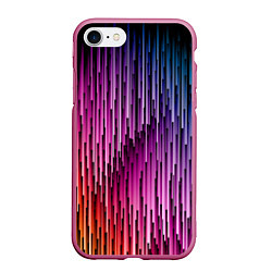 Чехол iPhone 7/8 матовый Радужные узор полосы, цвет: 3D-малиновый