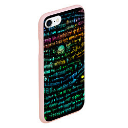 Чехол iPhone 7/8 матовый Символы психоделика - нейронная сеть, цвет: 3D-светло-розовый — фото 2
