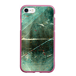 Чехол iPhone 7/8 матовый Серо-зелёный стиль, цвет: 3D-малиновый