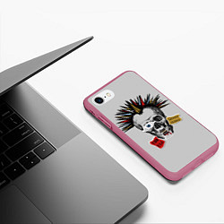 Чехол iPhone 7/8 матовый Панк - рок, цвет: 3D-малиновый — фото 2