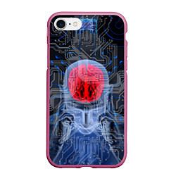 Чехол iPhone 7/8 матовый Квантовый мозг, цвет: 3D-малиновый