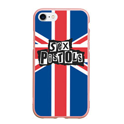 Чехол iPhone 7/8 матовый Sex Pistols - панк рок, цвет: 3D-светло-розовый