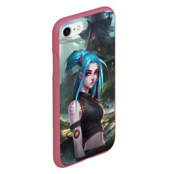 Чехол iPhone 7/8 матовый Jinx art, цвет: 3D-малиновый — фото 2