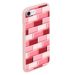 Чехол iPhone 7/8 матовый Красные кирпичи, цвет: 3D-светло-розовый — фото 2