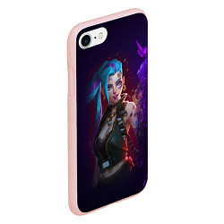 Чехол iPhone 7/8 матовый Jinx art arcane league of legends, цвет: 3D-светло-розовый — фото 2