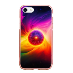 Чехол iPhone 7/8 матовый Неоновое солнце, цвет: 3D-светло-розовый