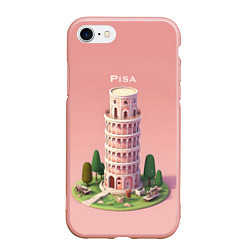 Чехол iPhone 7/8 матовый Pisa Isometric, цвет: 3D-светло-розовый