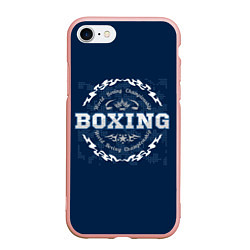 Чехол iPhone 7/8 матовый Boxing - надпись, цвет: 3D-светло-розовый