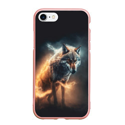 Чехол iPhone 7/8 матовый Стихия волка, цвет: 3D-светло-розовый