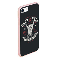 Чехол iPhone 7/8 матовый Rock and roll - жест козы, цвет: 3D-светло-розовый — фото 2