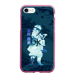 Чехол iPhone 7/8 матовый Kimetsu no Yaiba Гию Томиока и волны, цвет: 3D-малиновый