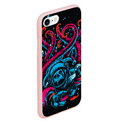 Чехол iPhone 7/8 матовый Космический монстр, цвет: 3D-светло-розовый — фото 2